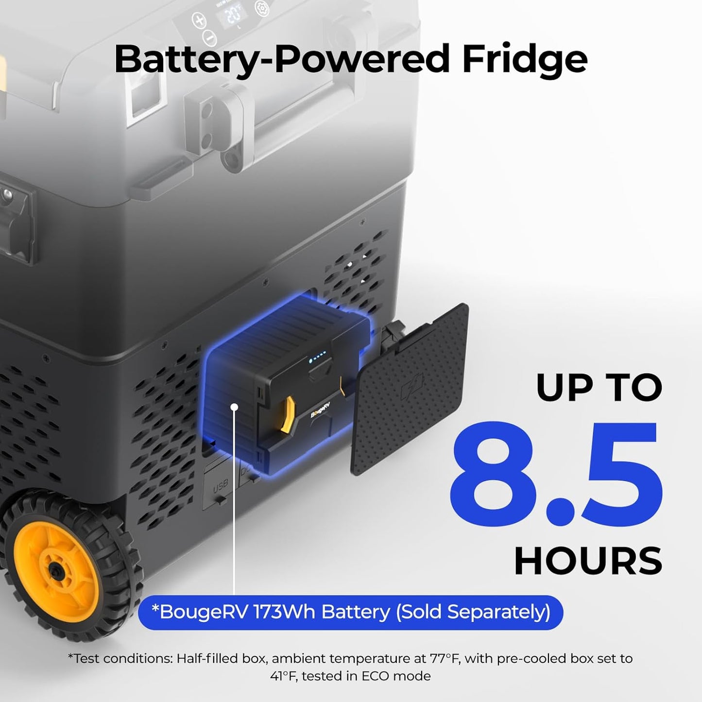 BougeRV 12 Volt Car Refrigerator, CRD2 52 Quart Portable Fridge Freezer with APP Control, -4℉ to 68℉ Dual Zone Compressor Electric Cooler 12/24V DC, 110~240V AC for Overlanding, Camping, RV, Truck