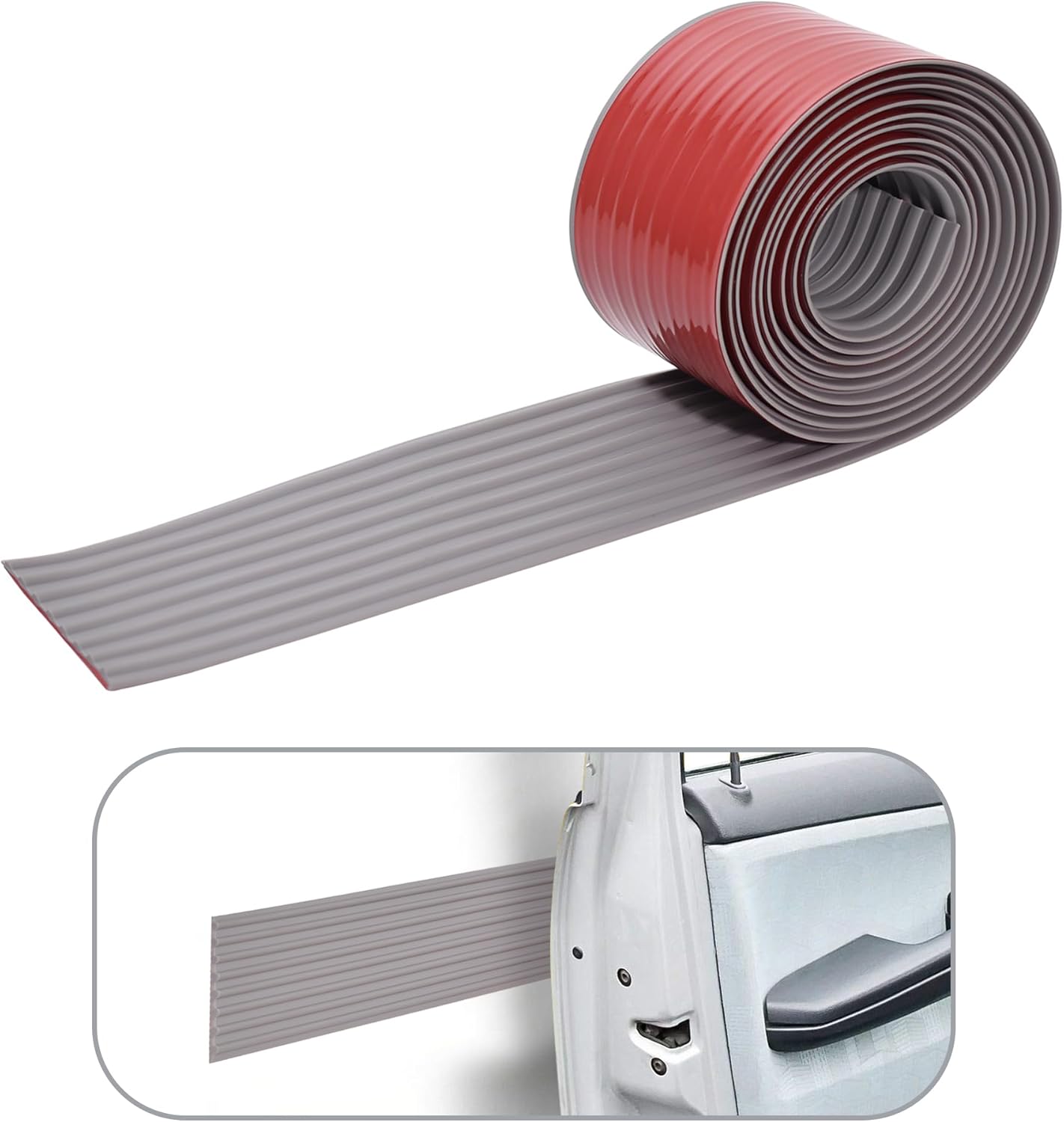 RUBBER BOND Garage Wall Protectors - 4in x 10ft Strong Self-Adhesive Rubber Bumper Protectors for Garage Walls - Heavy Duty, Waterproof and Anti-Scratch Garage Wall Protector for Car Doors (Grey)