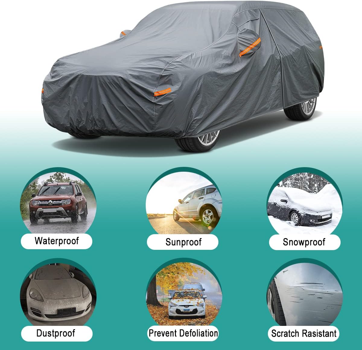 Premium Car Cover Custom Fit Subaru Outback (1994-2019), 16 Layers Heavy Duty Car Cover Waterproof All Weather with Zipper Door for Sun Rain Snow Dust Uv Protection