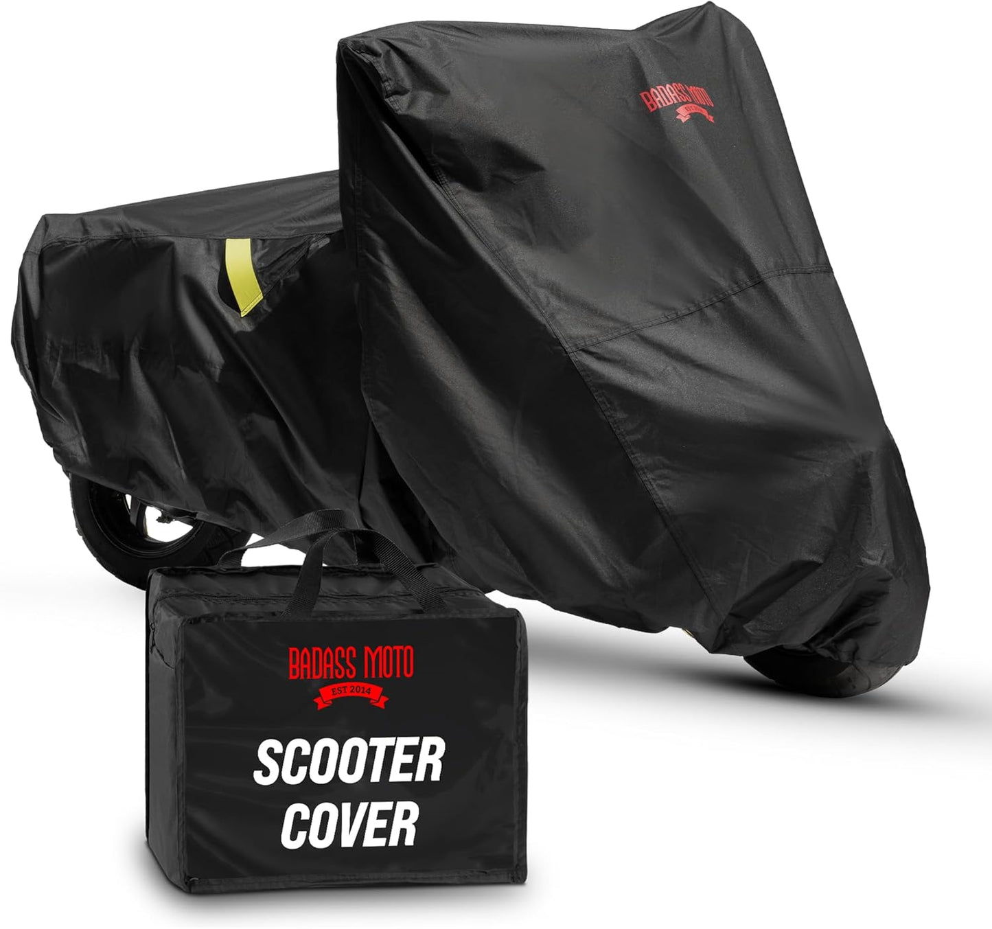 Badass Moto Ultimate Scooter Cover for Vespa Cover, Moped Cover Waterproof Outdoor Fits Honda Ruckus Scooter Cover Fits Honda Super Cub, Heavy Duty Motorcycle Cover Fits Yamaha Zuma 125 Cover