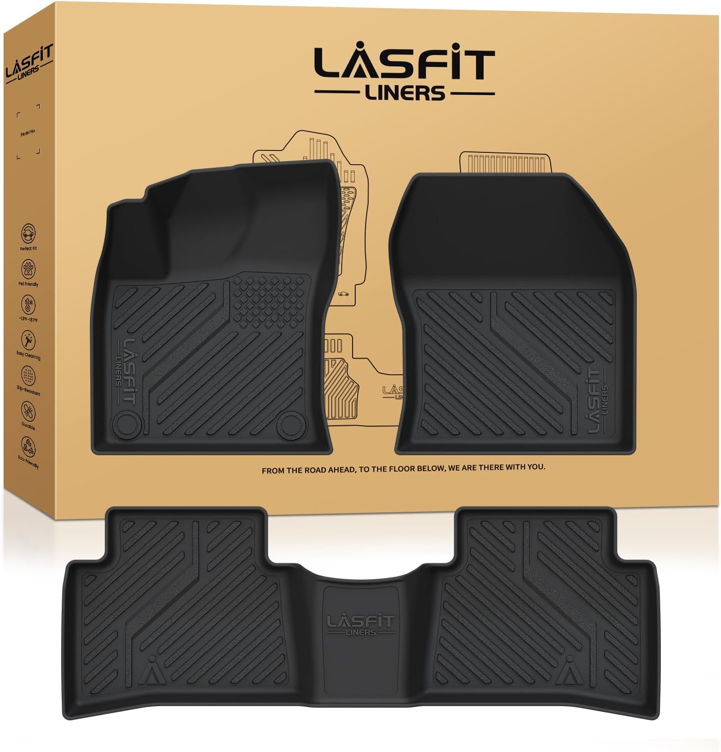 LASFIT Floor Mats for Toyota Prius 2016-2022 & Prius Prime 2017-2022, All Weather TPE Custom Fit Easy Clean Durable No-Curling Floor Liners for Prius 2016 2017 2018 2019 2020 2021 2022 Car Mats