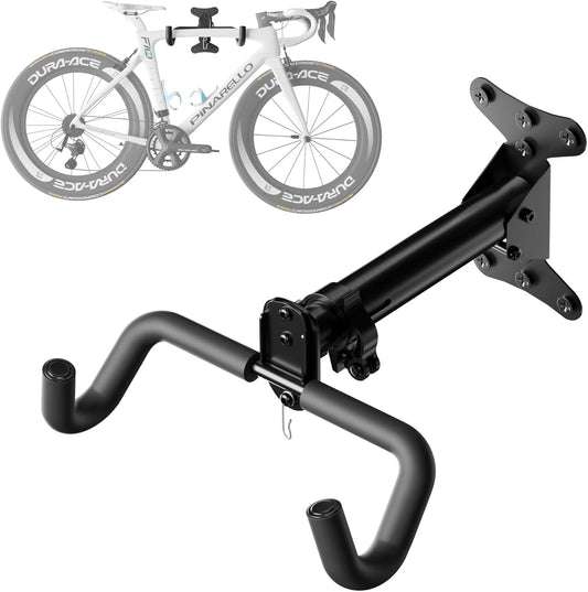 Bike Wall Mount Hanger - Adjustable Horizontal Bicycle Storage Rack for Garage and Home - Metal Hook Holder for Road, Mountain, and Hybrid Bikes