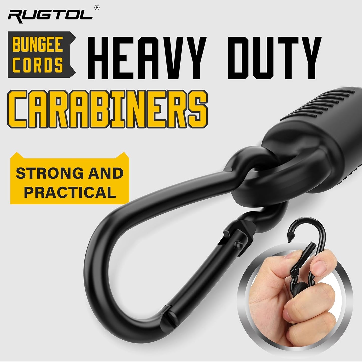 Bungee Cords with Hooks, 36 Inch Blue Adjustable Bungee Cords with Carabiner Heavy Duty Outdoor, Super Elastic Easy to Adjust Bungee Rope UV Resistant for Tarp, Bike Rack, Garden, Moving, 6 Pack