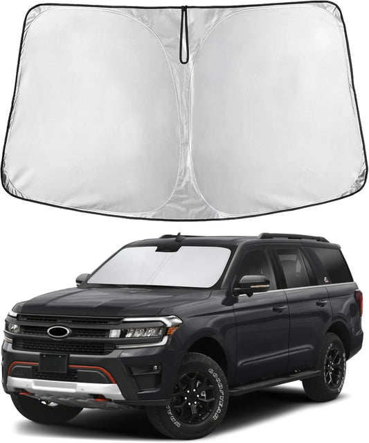 EcoNour Windshield Sun Shade Compatible for Ford Expedition (2018–2024) | 4-Layer Front Window Shade for Full-Size SUV | 240T Sunshade Accessories | UV & Heat Reflector for Expedition Windshield
