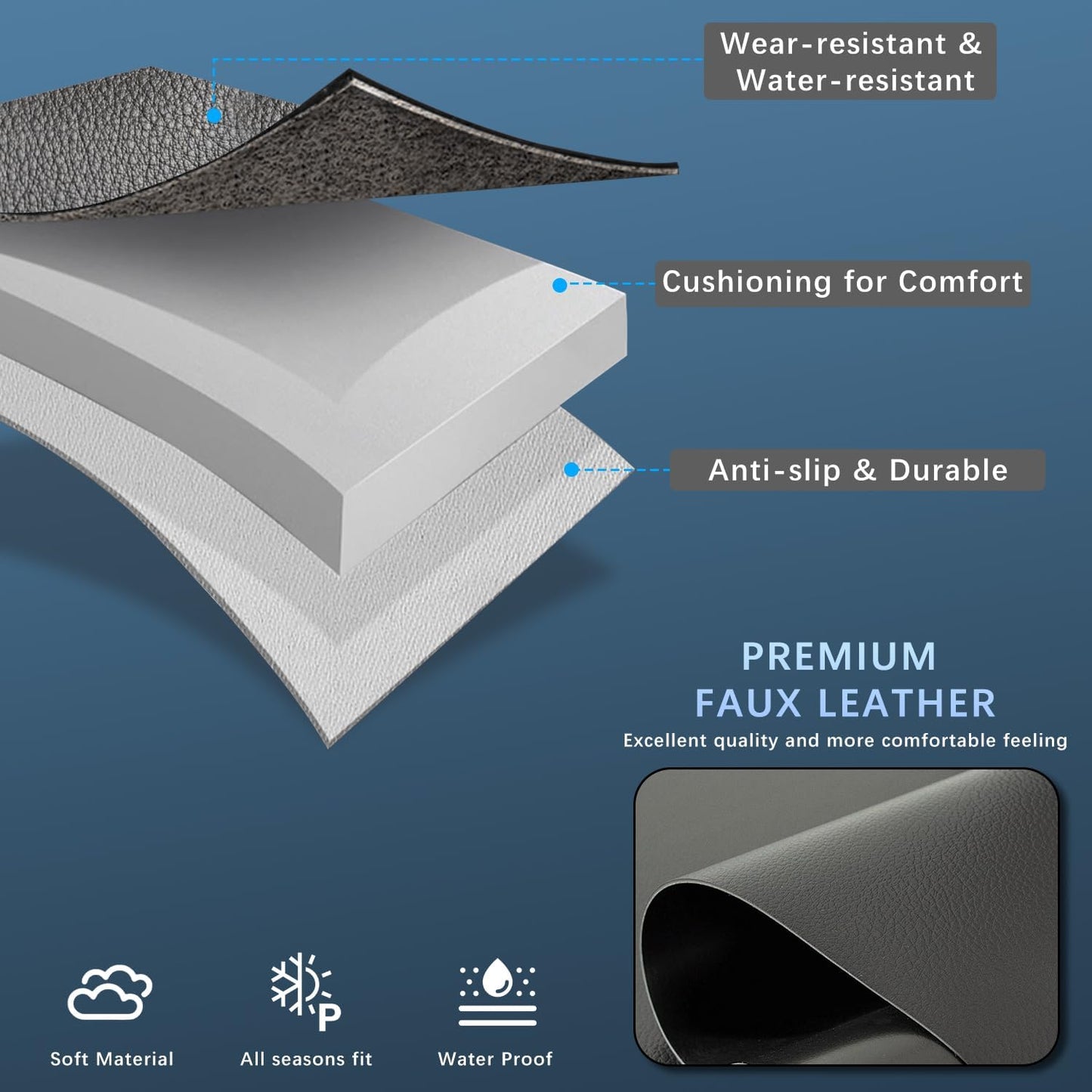 Jeep Gladiator Seat Covers - Premium Quality Faux Leather, Waterproof, Scratch-Resistant, Custom Fit for Jeep Gladiator 2025, 2024, 2023, 2022, 2021, 2020 (Black+Red Line)