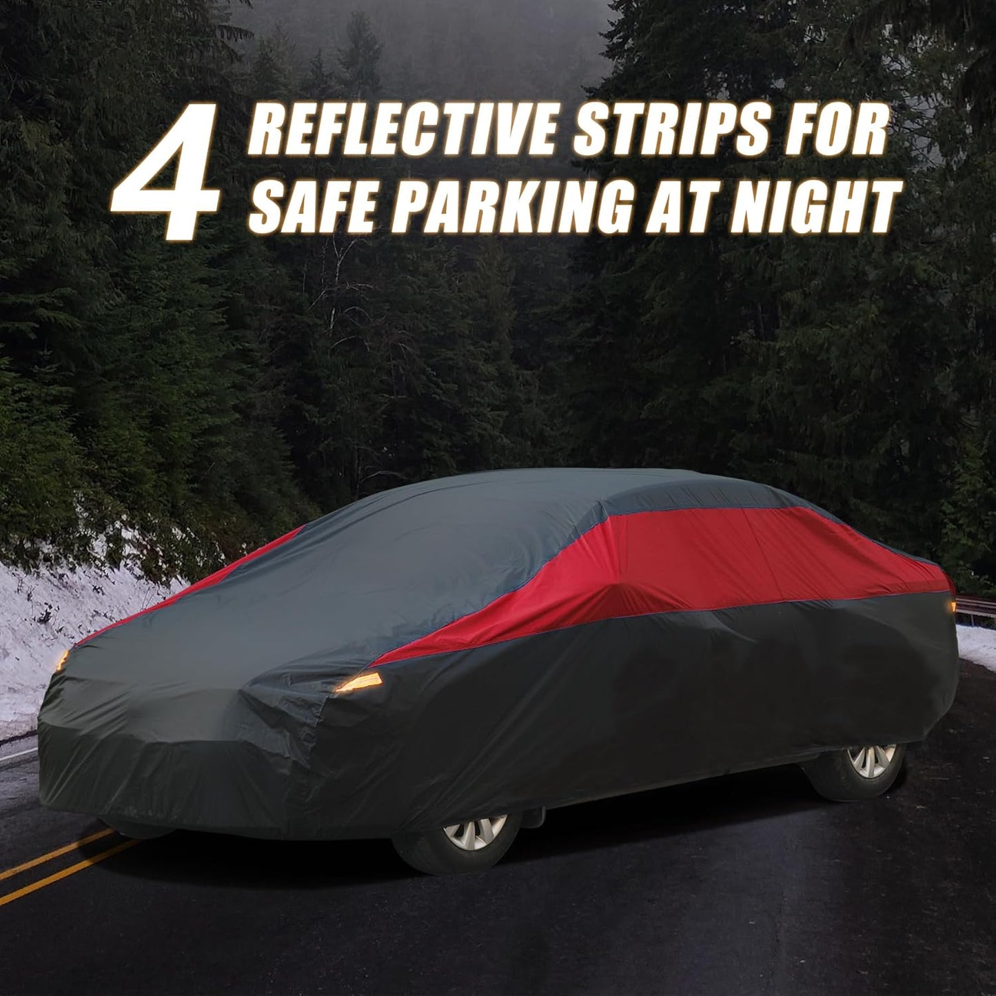 Car Cover Waterproof All Weather,Outdoor Car Cover for Automobiles,Full Exterior Cover Windproof Outdoor car Cover UV/Snow/Hail/Dust Protection Fit Sedan-Length 190" to 209"