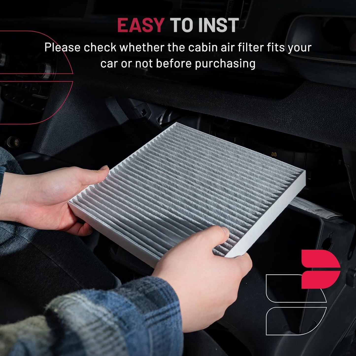 BDFHYK Cabin Air Filter with Activated Carbon Compatible with Volkswagen Beetle 1998-2010, Golf 1993-2006, Beetle 1998-2005, Jetta 1993-2005, Passat 2001-2005, Compatible with Audi TT/TT Quattro