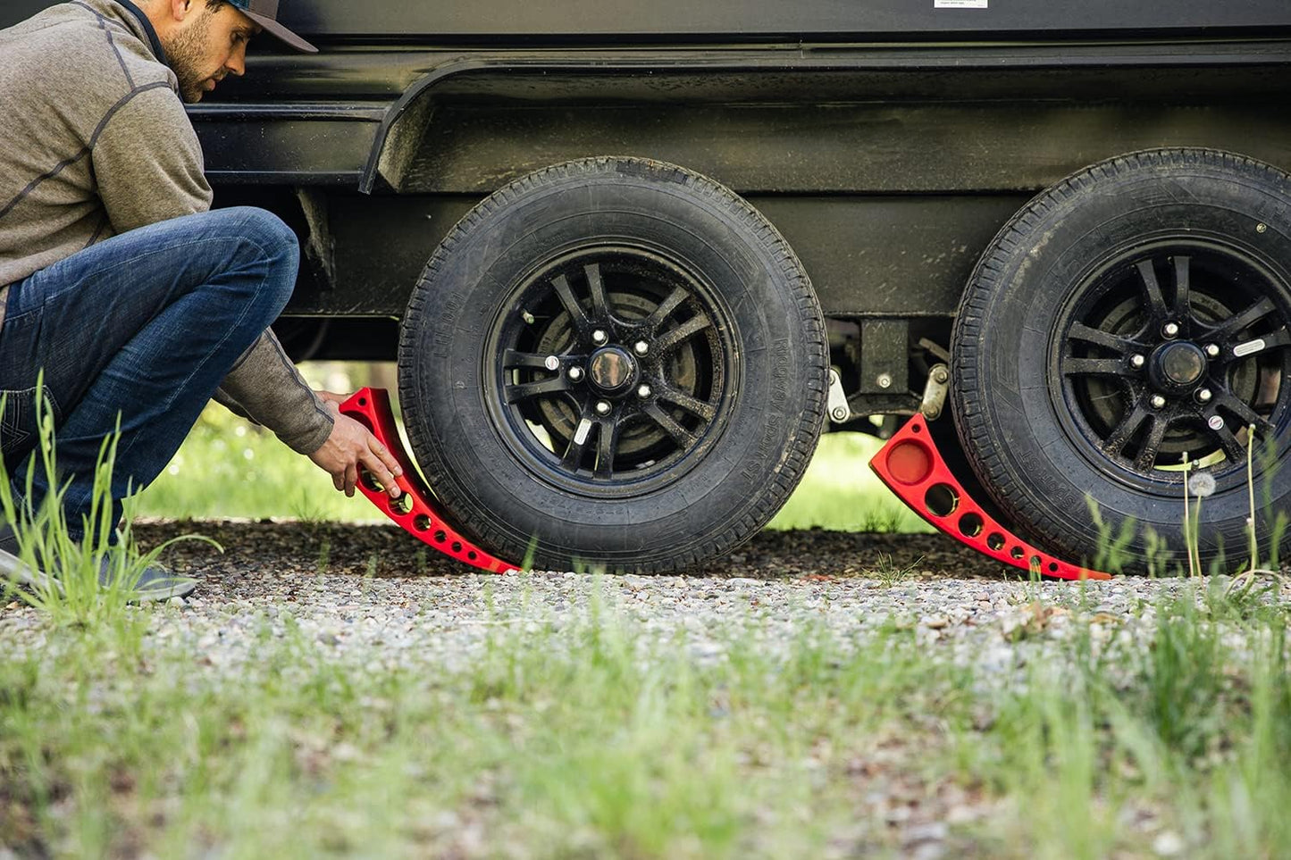 ANDERSEN HITCHES | 3604 RV and Trailer Accessories | 2-Pack Camper Leveler Blocks w/Rubber mats | Camper Leveling System | Outdoor Camping Levels