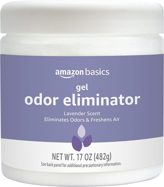 Amazon Basics Gel Odor Eliminator, Activated Charcoal, Lavender, 17 Oz, Pack of 1