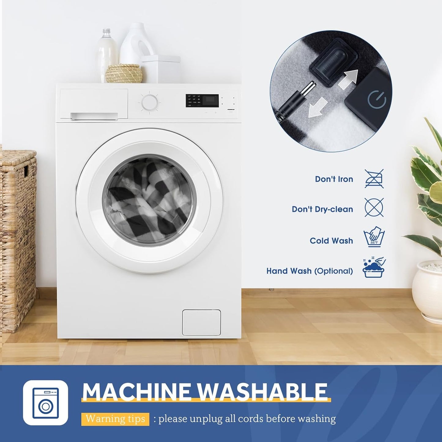 Sealy 12-Volt Heated Car Blanket, Portable Electric Blanket with 3 Heating Levels & 4 Hours Auto Off for Car, Truck, SUV, RV or Camping, Machine Washable, 59" X 43", Plaid