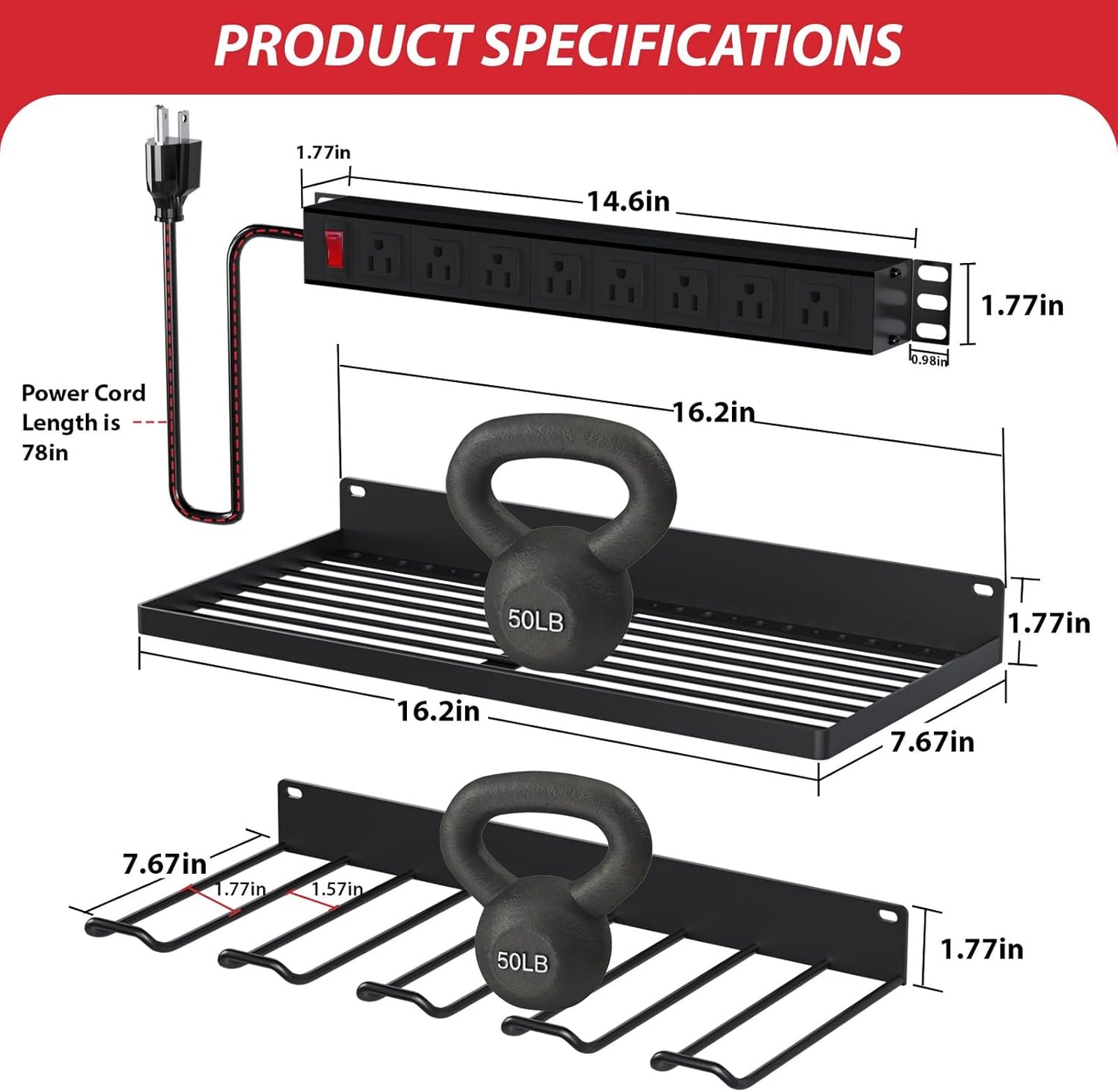 Power Tool Organizer With Charging Station, Wall Mount Drill Holder, Screwdriver and Battery Organizer, Heavy Duty Rack for Garage, Workshop, Tool Room, Workbench