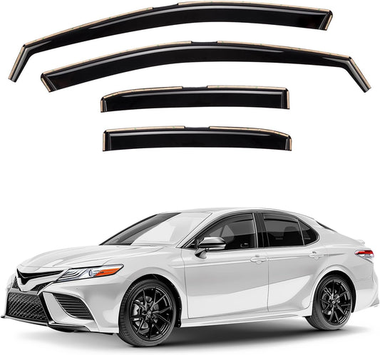 Window Deflectors Smoke Tinted in-Channel Side Window Vent Visor Deflectors Rain Guards Compatible with Camry 2018-2024 - 4pcs. GW0370