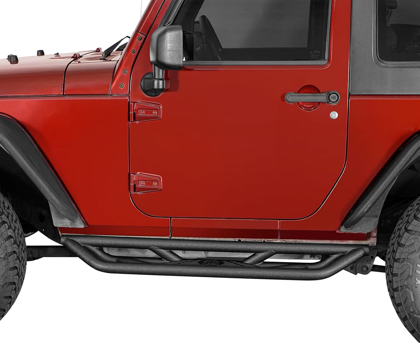 u-Box JK 2-Door Side Steps Running Boards, Drop Tubular Nerf Step Bars w/Non-Slip Pad for 2007-2018 Jeep Wrangler JK 2-Door