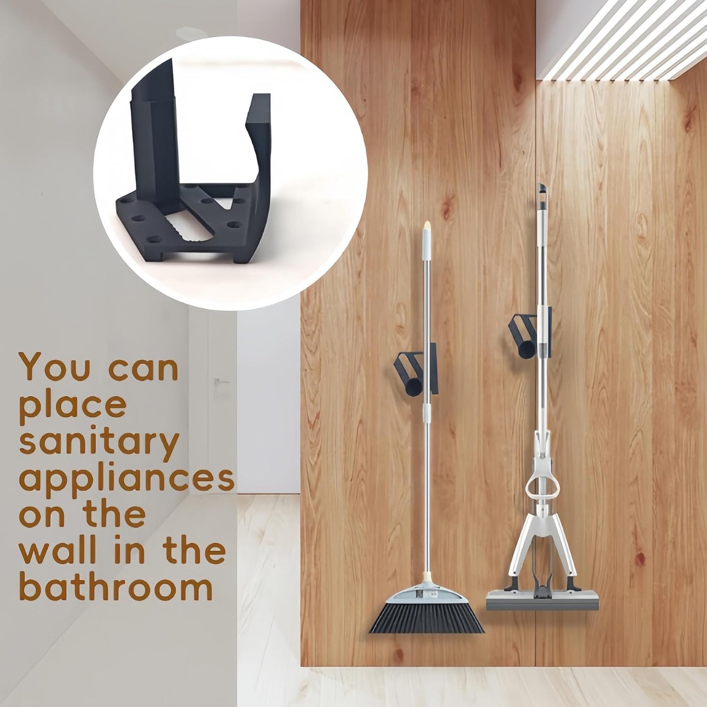 Garden Tool Rack Wall Mounted - Thickened ABS Plastic Organizer, Heavy Duty, 8 Nails Included, for Garage Kitchen Bathroom Storage