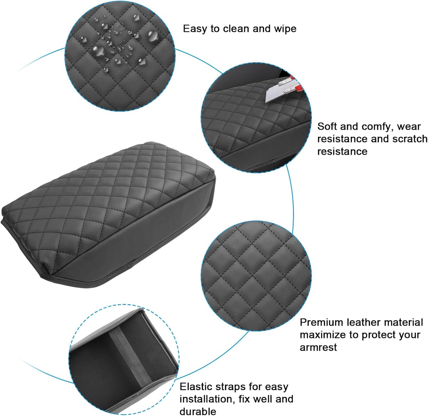 SXCY for 2024 2025 Crosstrek Armrest Cover (Thickened) for Subaru Crosstrek 2025 Accessories 2024 2025 Crosstrek Center Console Cover 2025 Crosstrek Middle Console Cover (Checked Pattern)