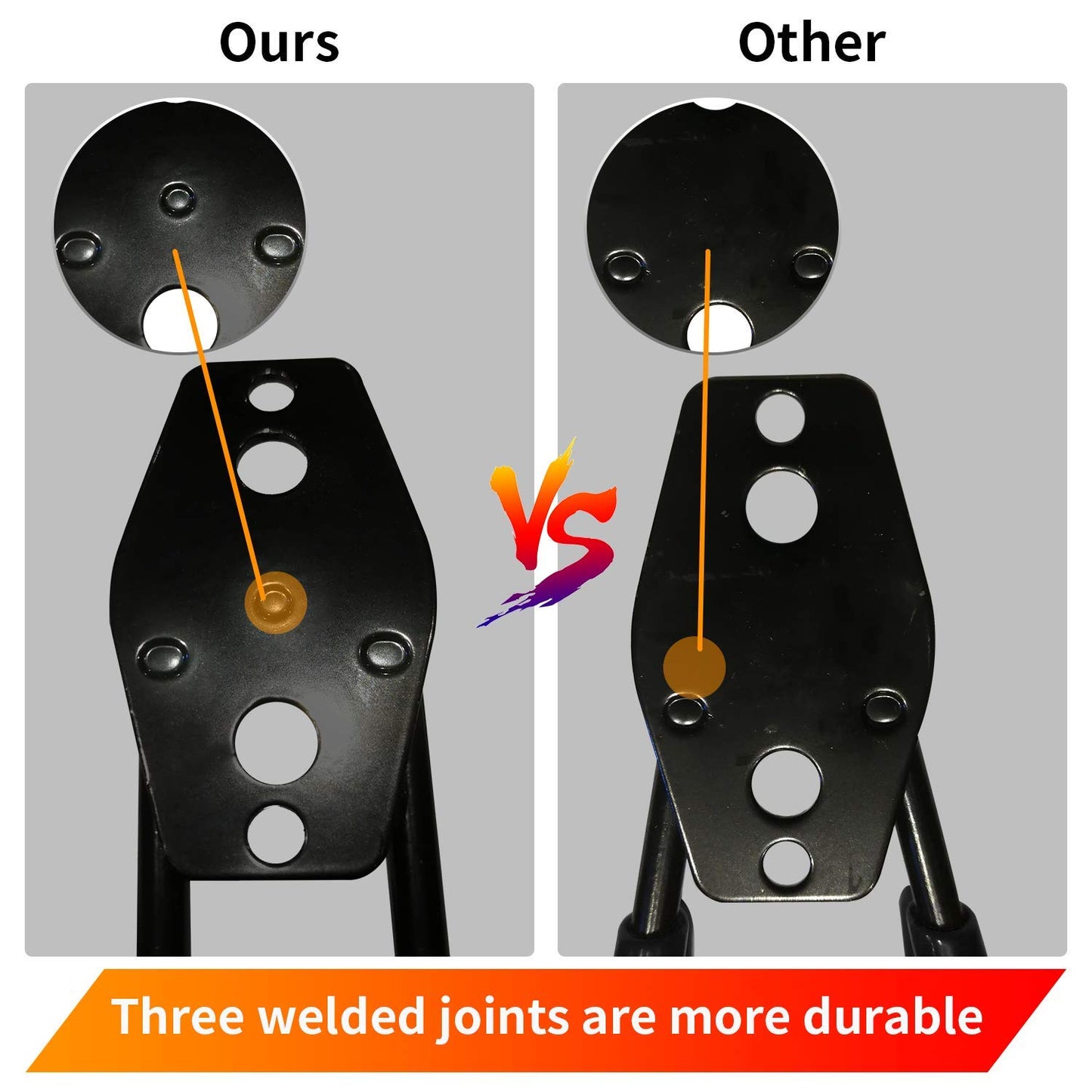 3-H Heavy Duty Garage Hooks [10 Pack] - 3-Round Welding Tech Holds 22lbs More - Thickened Steel Wall Mount for Ladders, Tools & Storage - Rustproof Utility Hardware