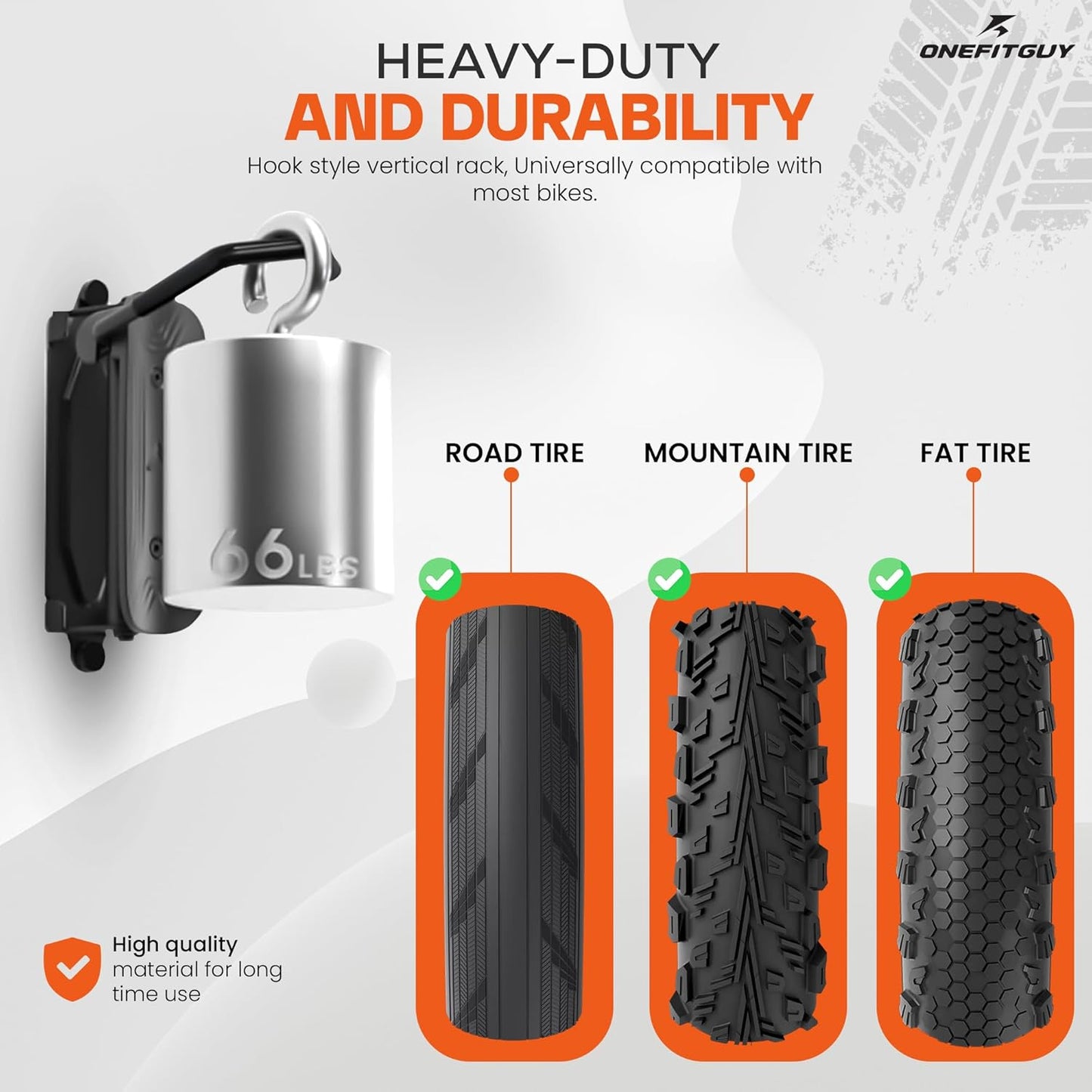 Swivel Bike Wall Mount, Bike Rack Garage, 150° Rotating & Space Saving Vertical Bike Hangers for Storage, Sturdy Bike Stand Holds Up to 66lbs, Easy to Install, 1 Pack