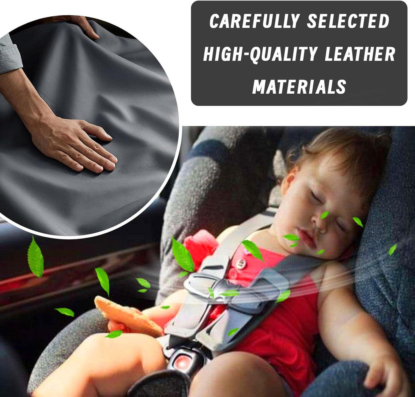 Car Center Console Cover, Upgraded Leather Arm Rest Cover for Car SUV, Car Middle Armrest Console Cover with 2 Storage Bags Scratch Resistant Waterproof Universal Car Accessories (Black)