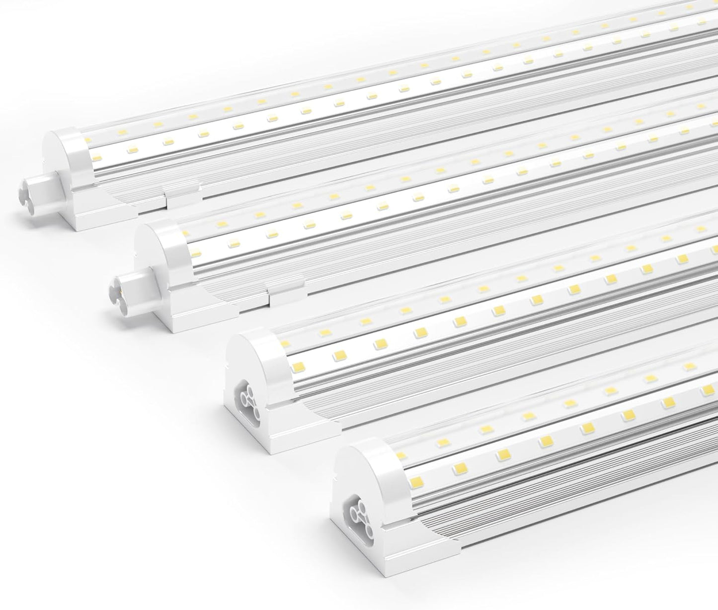 Ensenior 4 Pack 8 FT Led Shop Lights, 6000K Clear White, 10000LM Super Bright, 72W Equivalency 936W, Commercial Bay Lighting, U-Shaped Linkable Shop Lights Plug in for Garage, Workshop, FCC Certified