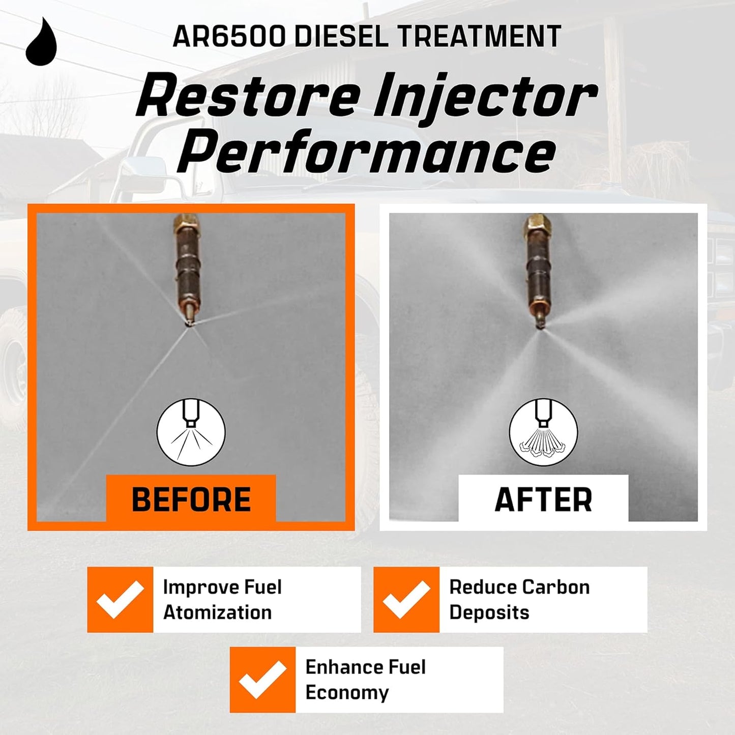 Archoil AR6500 Diesel Treatment (40 oz) Two Pack - Treats 800 Gallons - Additive for All Diesel Vehicles