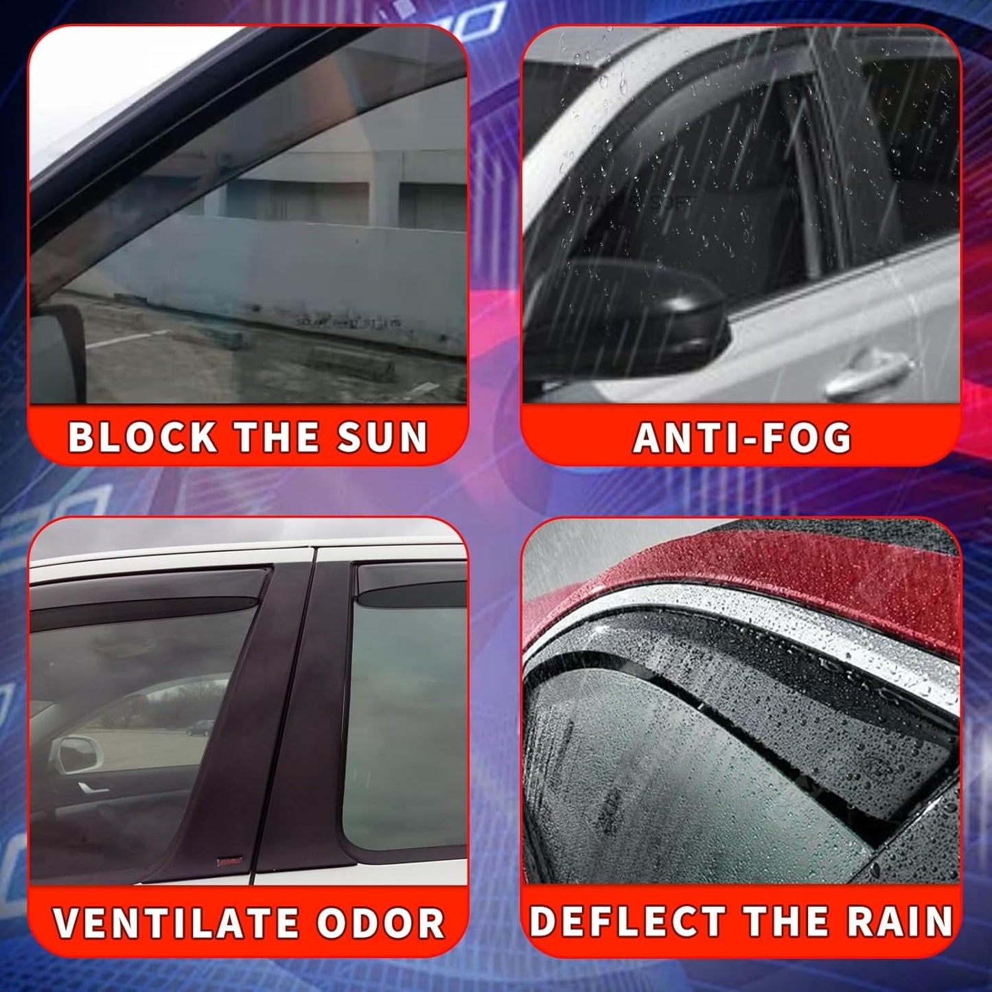 in Channel Rain Guards Fit for 2021-2025 Ford Bronco Sport, Durable Side Window Wind Deflectors, Vent Window Visors Shade Shield, 2021 2022 2023 2024 2025, 4PCS