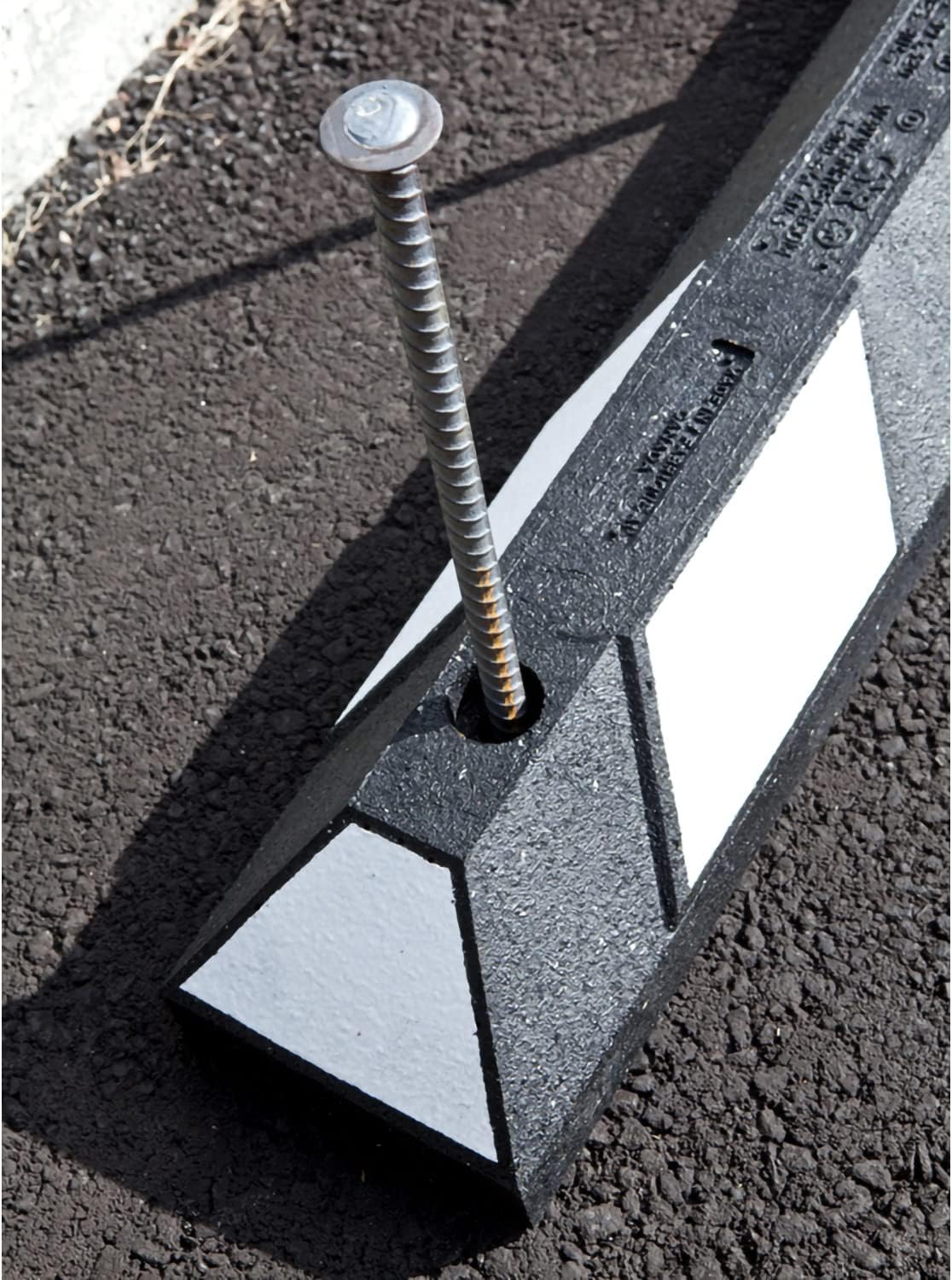 SmartSign Rebar Spikes - Pack of 12, Length 14", Diameter 1/2", Heavy Duty Metal Rebar Stakes for 6ft Parking Curbs/Wheel Stop/Speed Bump, Silver