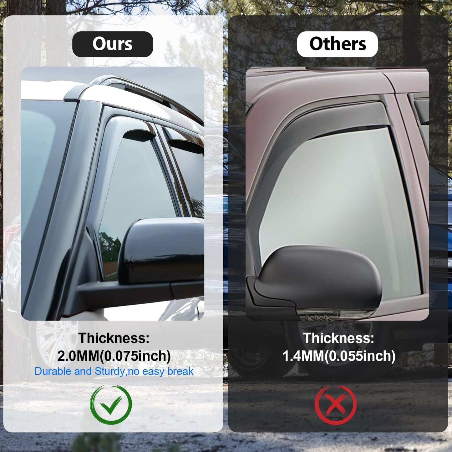 Nilight Window Rain Guards for Ford Maverick 2022 2023 2024 XL XLT Lariat Window Deflectors,Vent Window Visors-4 Pieces