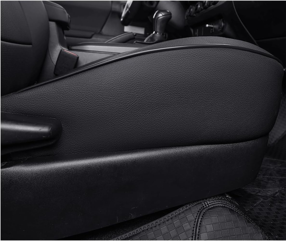 EKR Custom Fit Tacoma Car Seat Covers for Select Toyota Tacoma 2024 2025 Xtra Cab SR -Full Set,Leather(Black)