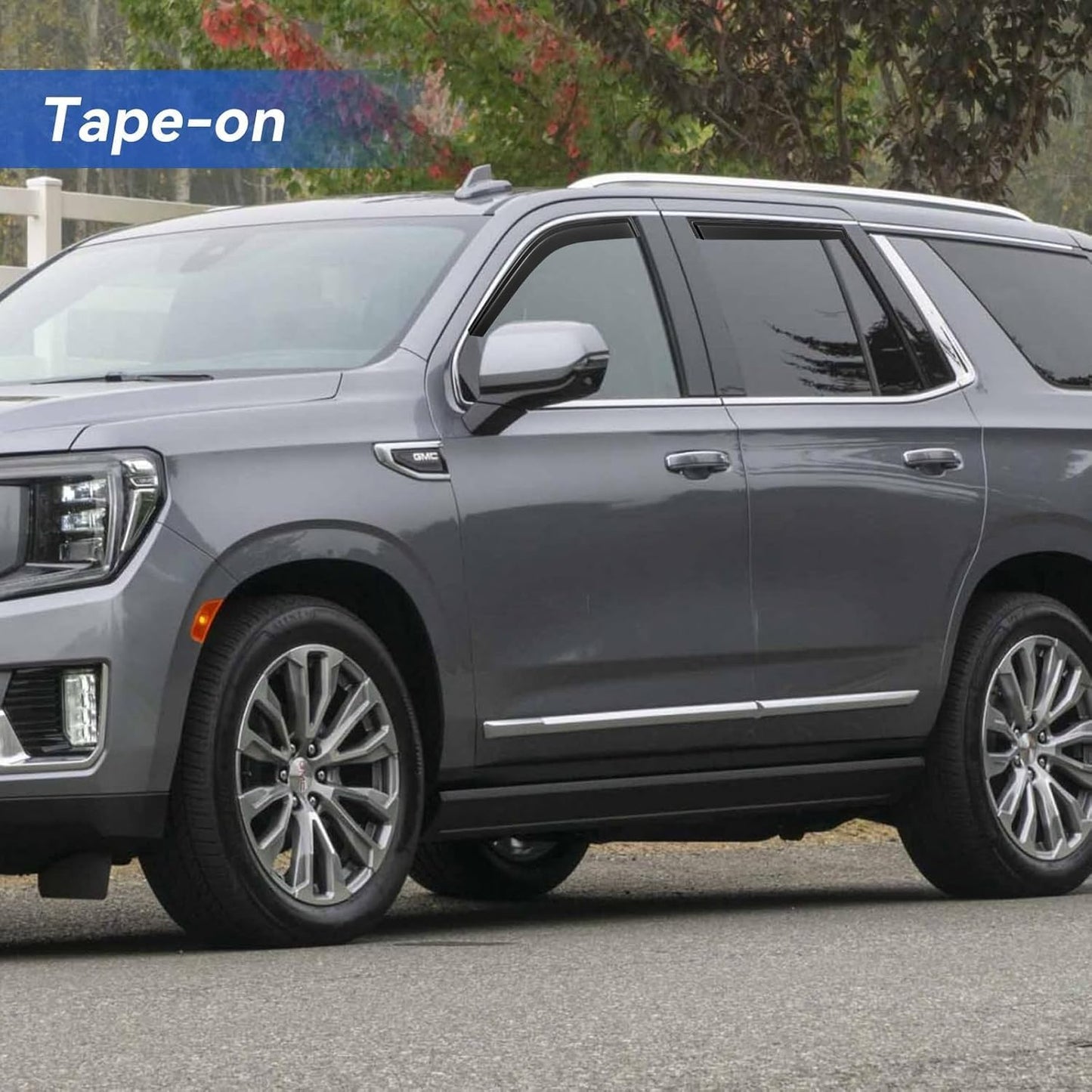 Window Visors Rain Guards for 2021 2022 2023 2024 2025 Chevy Tahoe, Out-Channel Window Vent Wind Deflectors Visors Shades for 21-25 GMC Yukon (Not for Yukon XL)