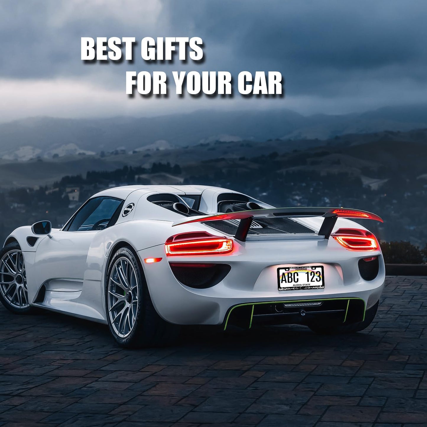 Moon License Plate Frame Clouds Stars Starry Sky License Plate Stainless Steel Funny Black Accessories Cars Decor 12.2 X 6.2 Inch with 2 Holes and Screws Fits Standard Us Ca Vehicles