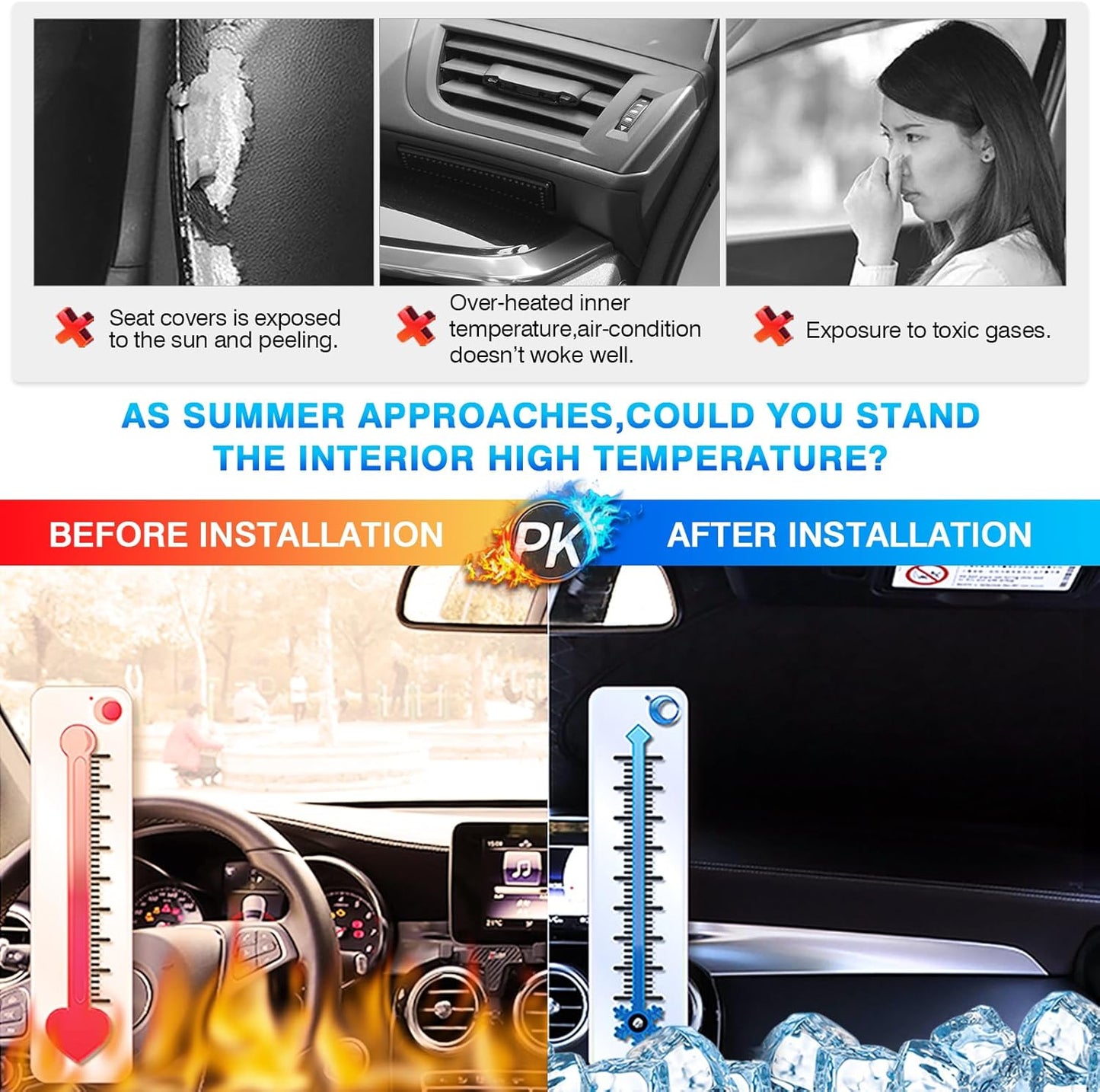 KUST Windshield Sun Shade for 2020-2024 2025 Hyundai Venue Accessories Custom Fit Sunshade Sun Visor Protector Foldable Blocks UV Rays Keep Your Car Cooler