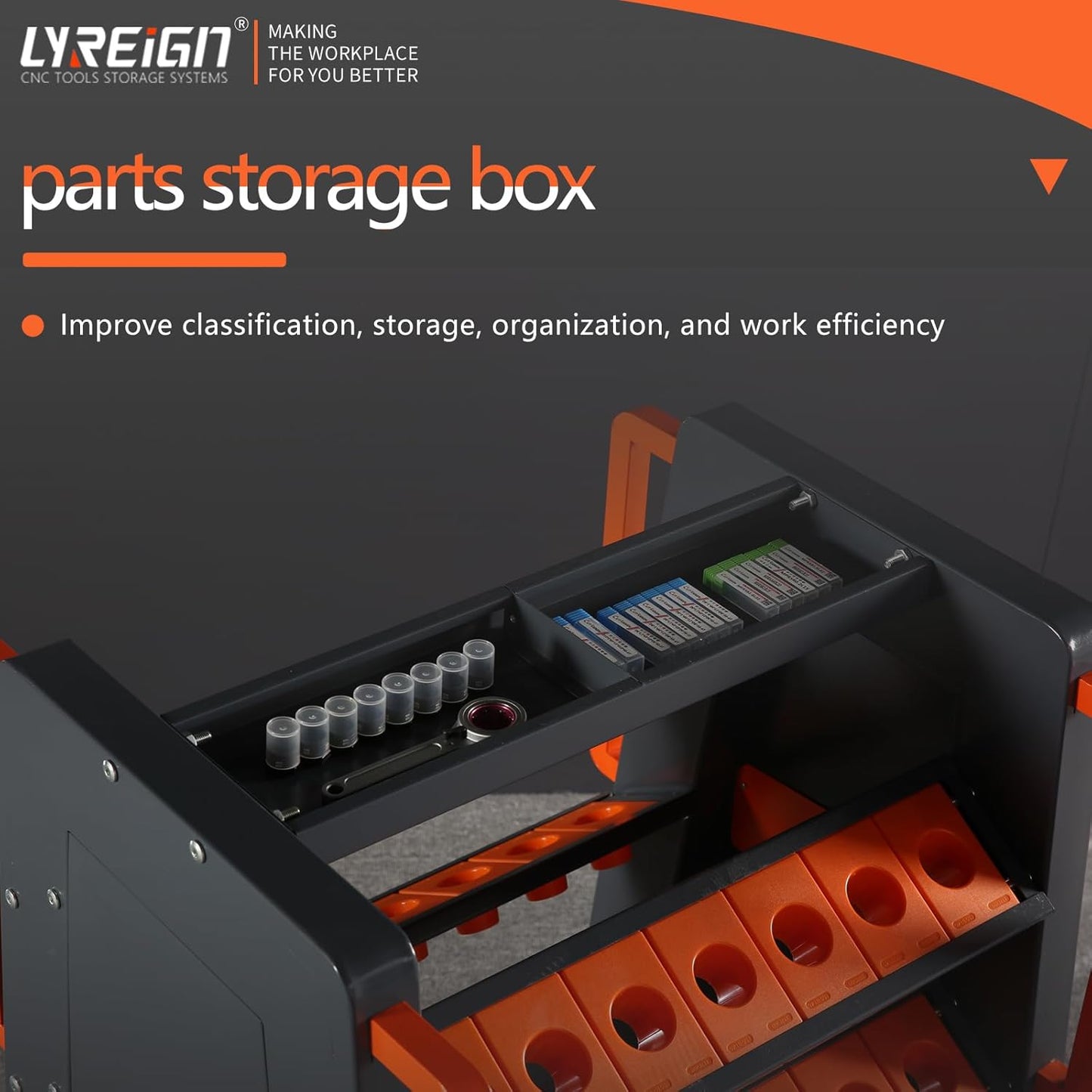 BT50 CNC Tool Holder Storage Cart, Industry Cutting Tool Keeper, Wheels Rolling Cart for CNC Machinists and Workers