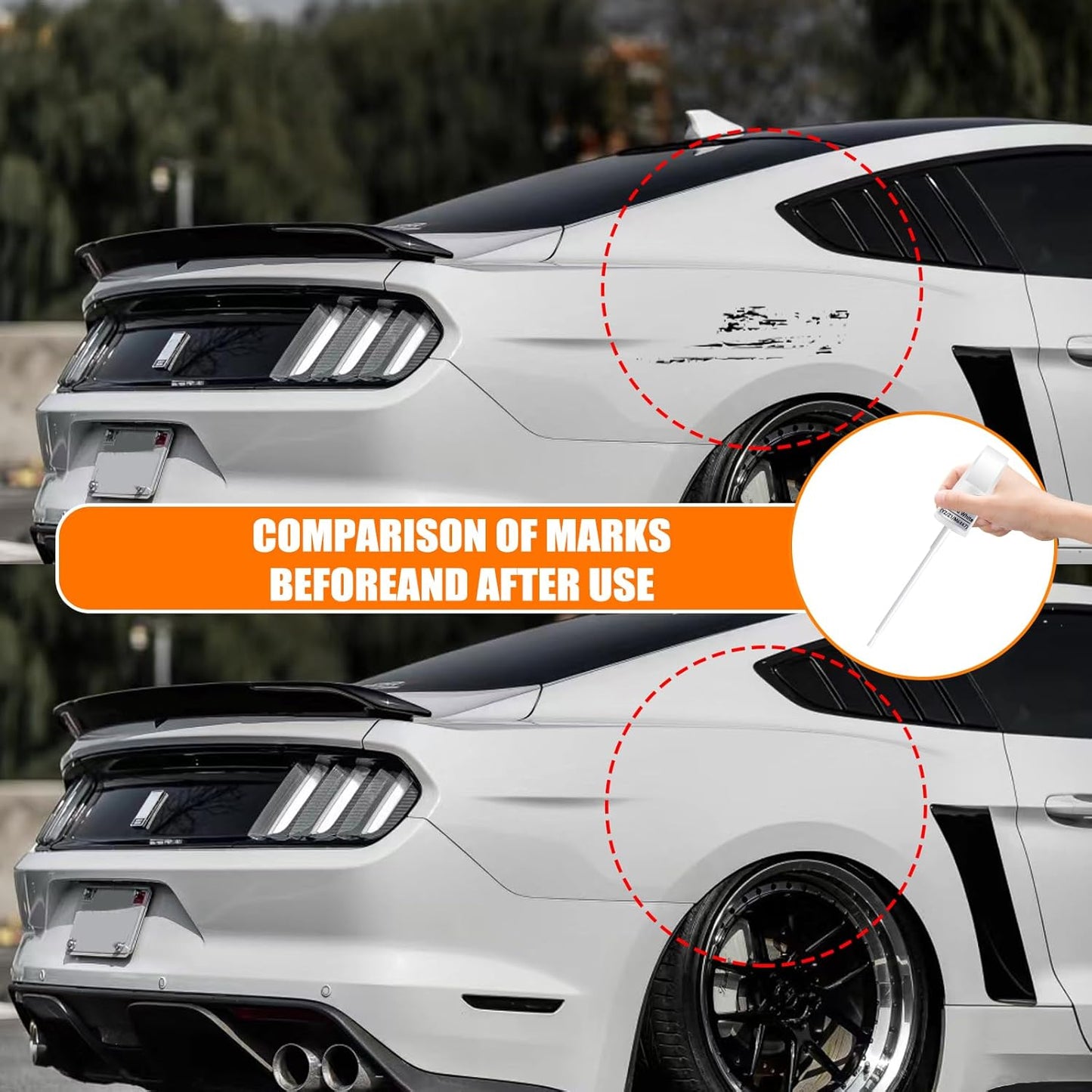 UH Tuxedo Black Touch Up Paint for Ford, Car Paint Pen Scratch Repair Two-In-One Touch Up Paint, Premium Car Scratch Remover for Deep Scratches