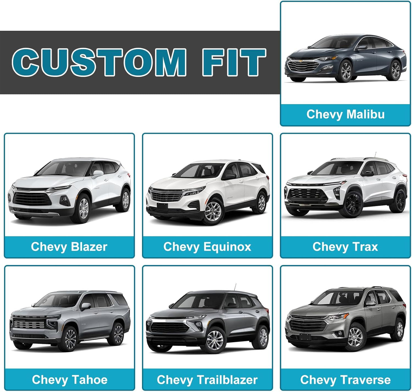 GIANT PANDA Fit Chevy Equinox Trax Malibu Blazer Trailblazer Traverse Tahoe Front Car Seat Cover, 3D Air Mesh Breathable Seat Protector, Gray（2-Pack