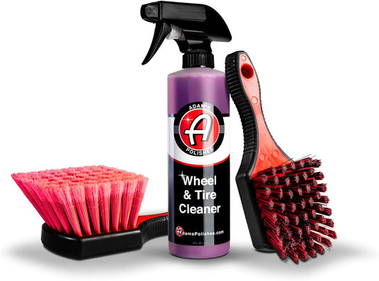 Adam’s Wheel & Tire Cleaner Combo - Professional All In One Tire, Wheel, Rim, Barrel, Rubber, Well Cleaning Spray for Car Washing & Auto Detailing - Safe On Most Rim Finishes