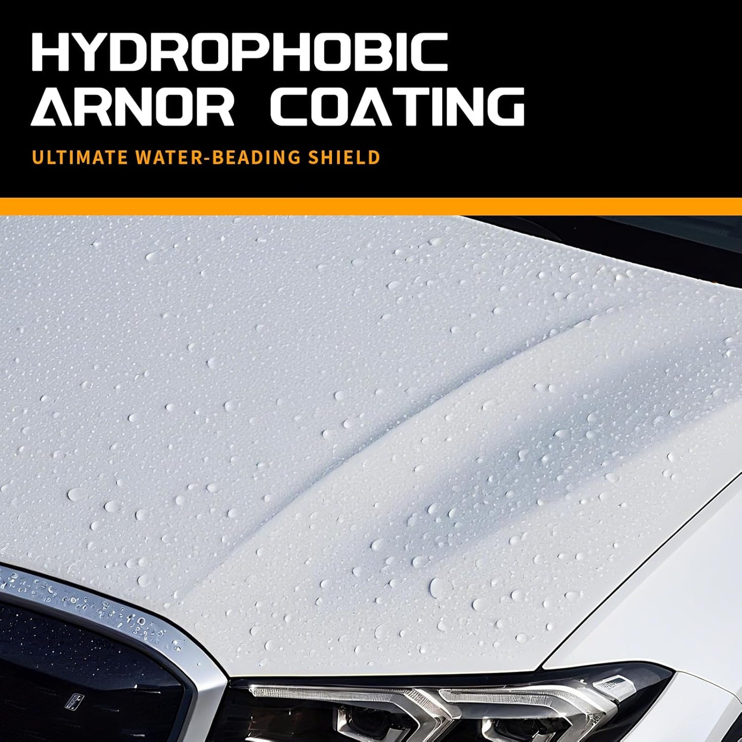 Car Wax for Light & Metallic Cars | White, Silver, Pearl | Anti-Yellowing Carnauba | 90° Water Beading & UV Shield