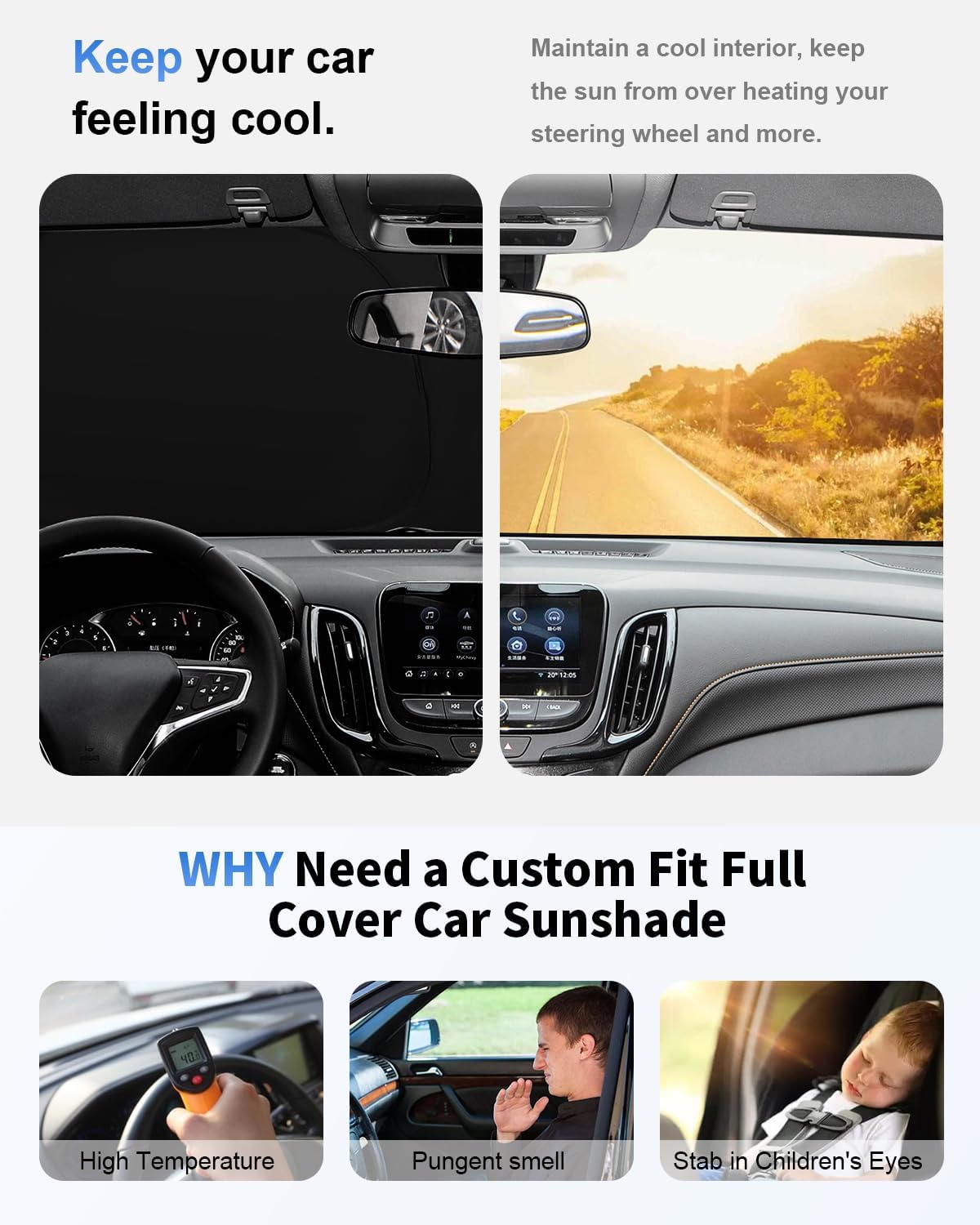 Sunshade for Rivian R1T Windshield Sun Shade Custom Fit for 2022 2023 2024 2025 Rivian R1T Truck Accessories Windshield Cover, 4-Layer Car Front Window Sun Visor Shield Foldable Protector Block UV Ray