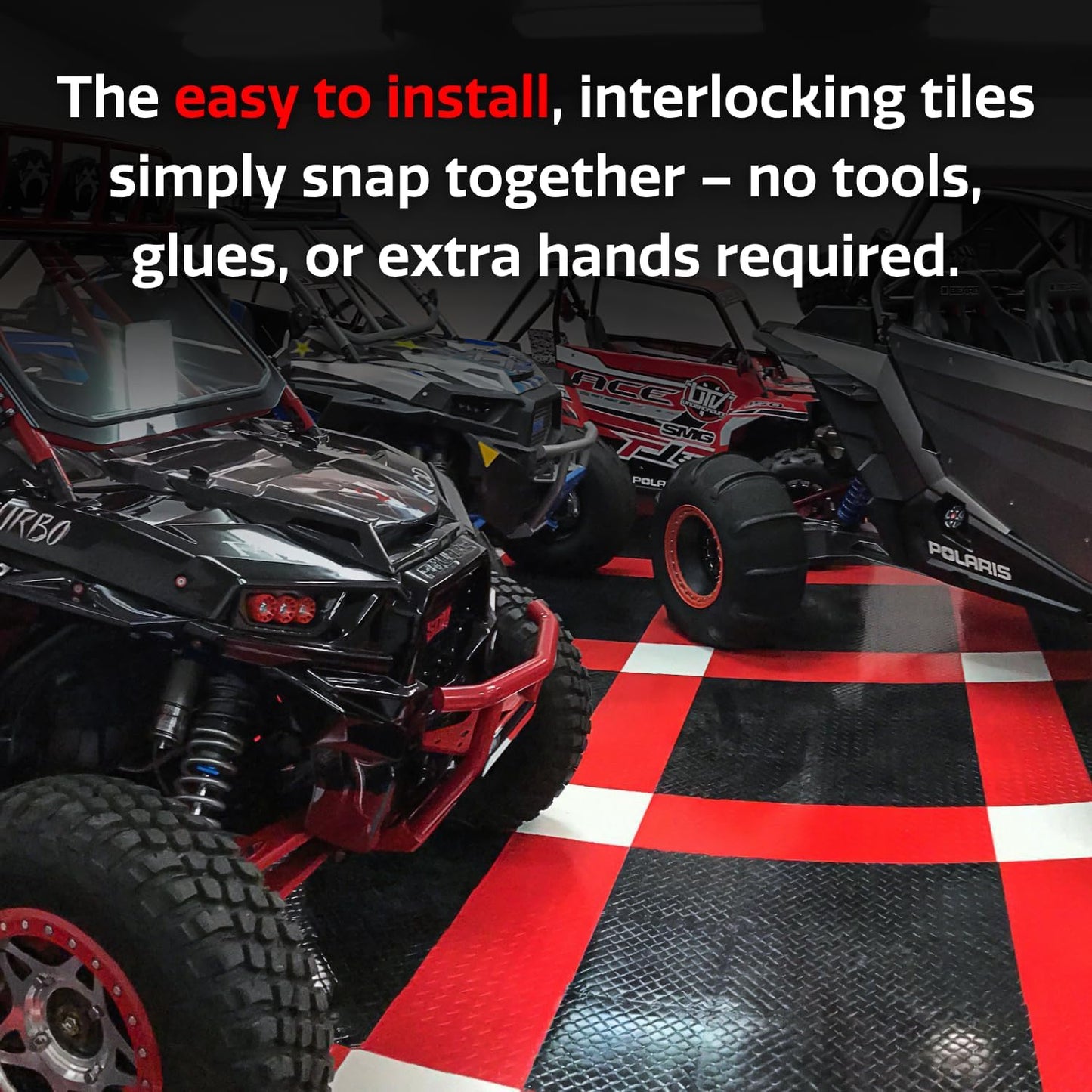 Big Floors RaceDeck CircleTrac, Interlocking Non-Slip Garage Flooring Tile, Durable, Modular, Heavy-Duty Copolymer, Easy Install (Yellow, 48 Pack of 12 x 12" Tiles)