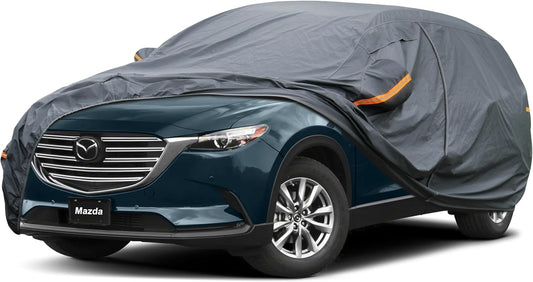 Premium Car Cover Custom Fit Mazda CX-9/CX-90/CX 9/CX 90 (2007-2025), 16 Layers Heavy Duty Car Cover Waterproof All Weather with Zipper Door for Sun Rain Snow Dust Uv Protection