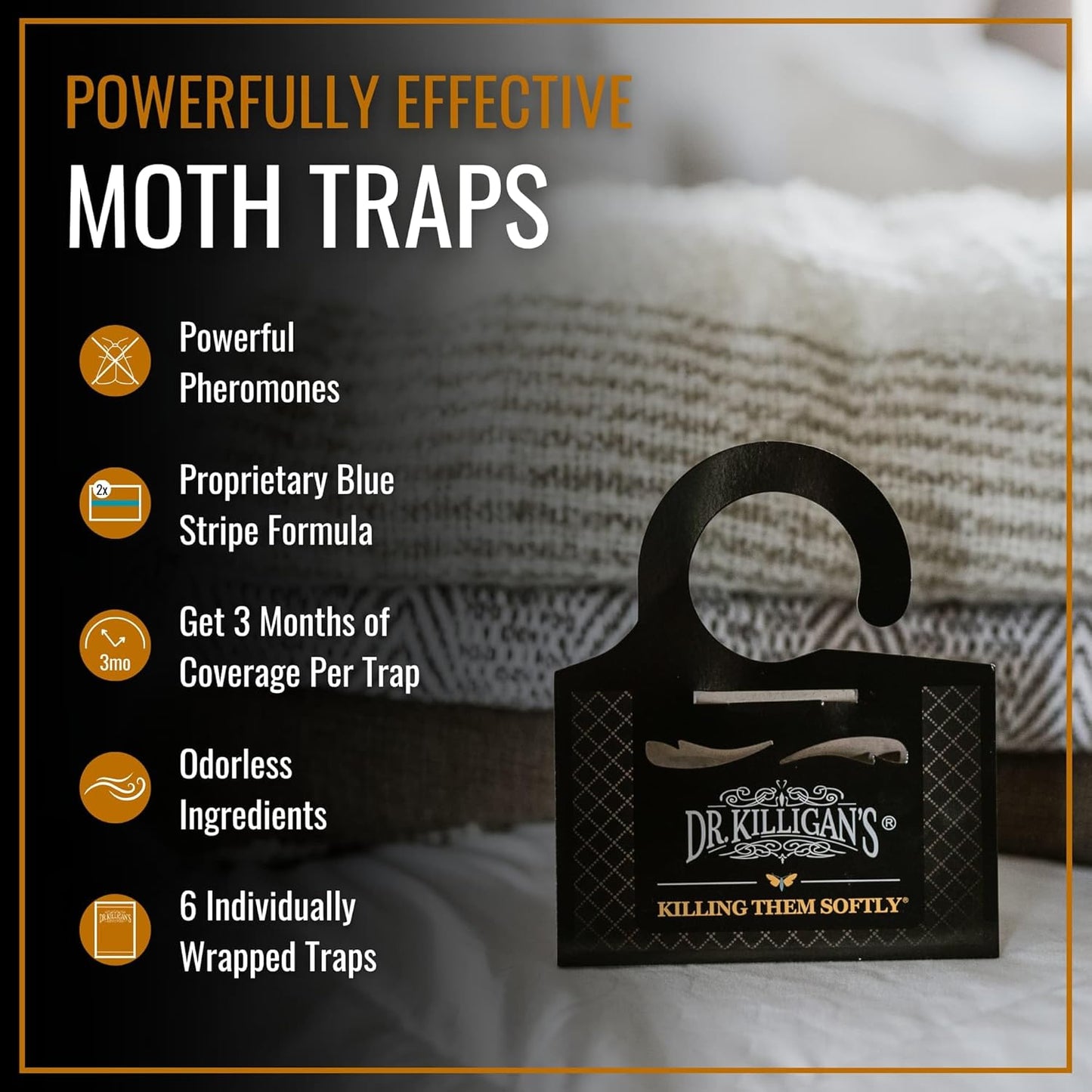 Dr. Killigan’s Moth Traps & Cedar Planks - Clothes Protection Combo – for Preventing and Eliminating Clothing Moths in Closets, Drawers & Storage