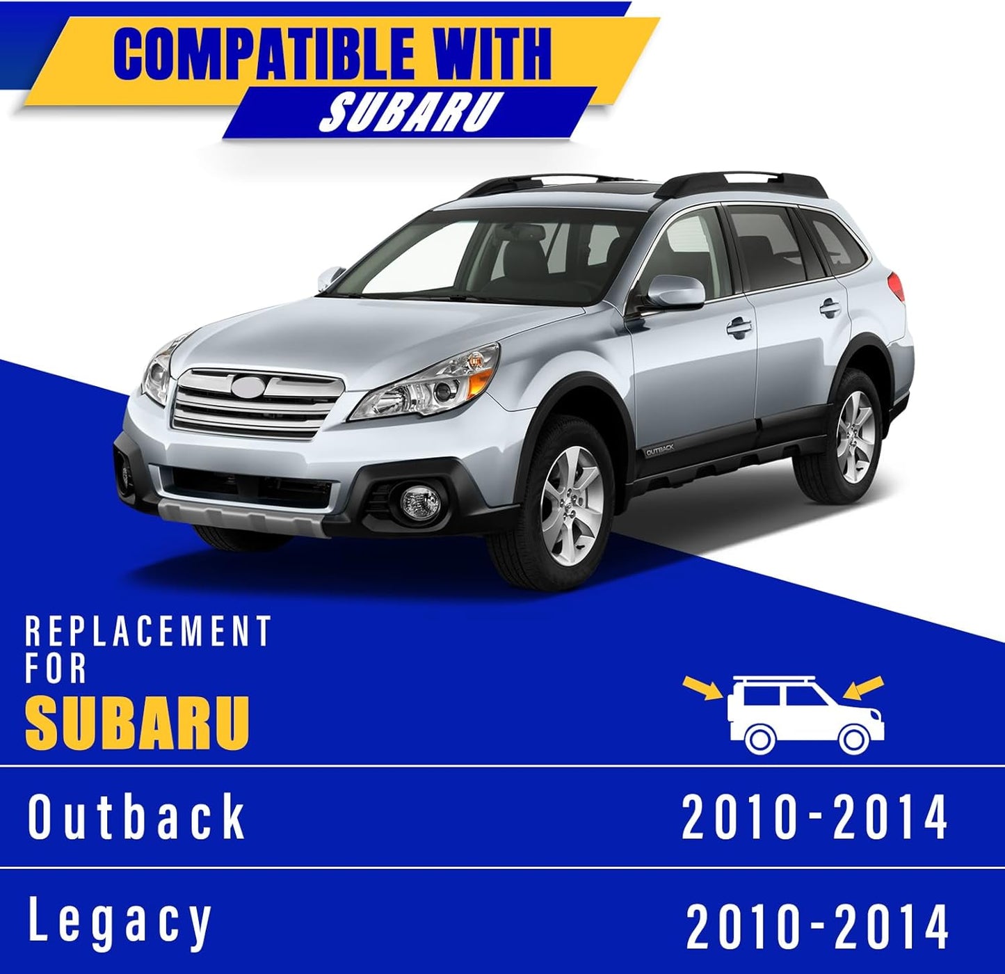 3 wipers Replacement for 2010-2014 Subaru Outback/2010-2014 Subaru Legacy, Windshield Wiper Blades Original Equipment Replacement - 26"/19"/14" (Set of 3) U/J HOOK