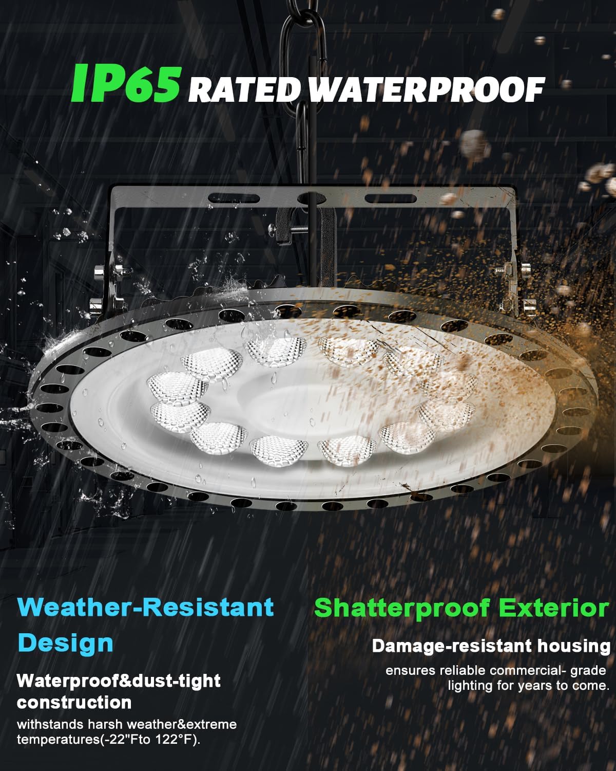 Viugreum High Bay LED Shop Lights, 100W UFO LED High Bay Light 10,000LM 120V LED High Bay Lights 5000K Daylight, Alternative to 450W MH/HPS for Garage Workshop Barn Factory Warehouse - 15 Pack