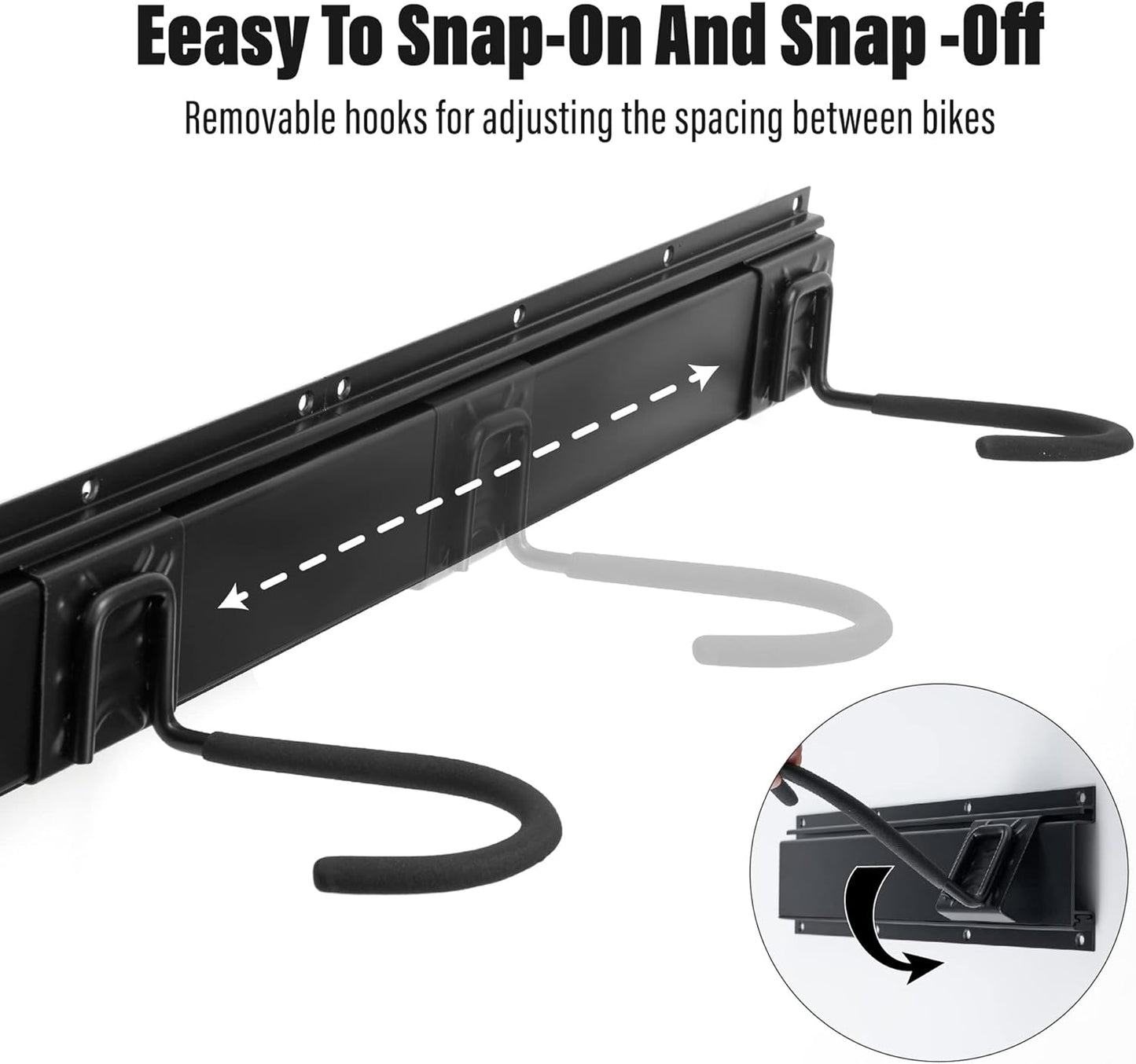 Sinoer Bike wall mount, Bicycle Wall Bracket for 6 Bike+6 Helmets, bike racks for Garage/Home, Vertical Cycling Hanger, Holder for Road Bicycles - 4 Rails