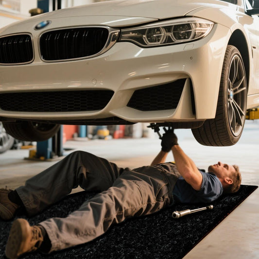 Oil Spill Garage Floor Mat Large, Heavy Duty 72" x 60" 8mm Thick Garage Mat for Floor Under Car, Absorbent Waterproof Non-Slip Rubber Backing Reusable Washable Maintenance Pad for Working, Black