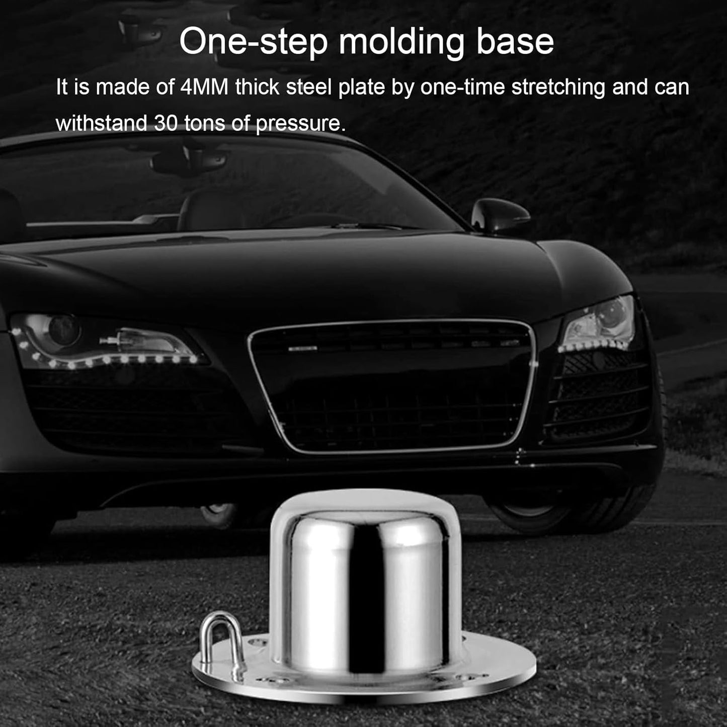 Safety Bollard, Steel Bollards, Removable Bollard, Driveways Stainless Steel Security Posts with 4 Anchor Bolts, for Parking Barrier, Road Safety(Size:600mm/24in)