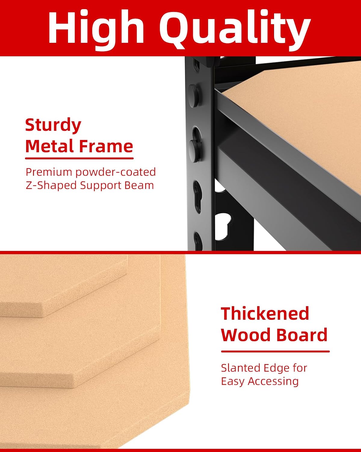 PrimeZone Heavy Duty Garage Storage Shelves - 48" W X 24" D X 72" H Adjustable Metal Shelving Unit, 5 Tier Industrial Shelves for Storage Standing Utility Rack for Warehouse, Basement, Black, 5 Pack