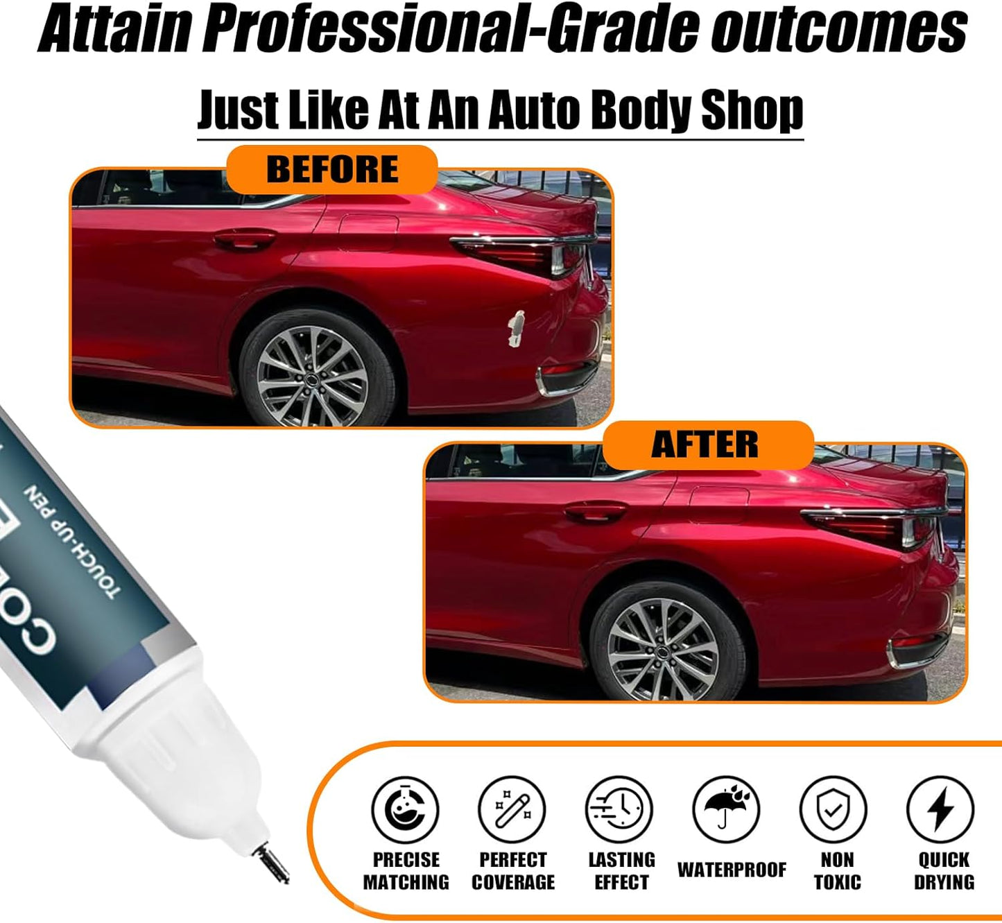 Matador Red Mica(3R1) Touch Up Paint for Lexus, Car Paint Pen Scratch Repair Two-In-One Touch Up Paint, Premium Car Scratch Remover for Deep Scratches