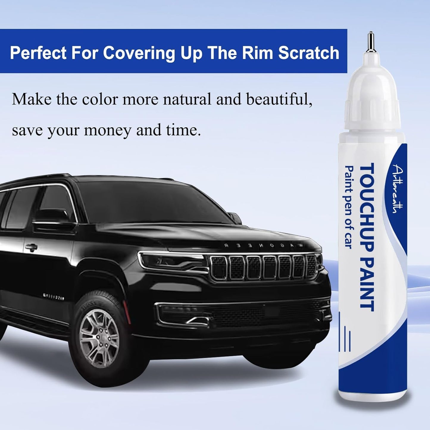 Diamond Black Crystal(PXJ/KXJ) Touch Up Paint for JEEP-Exact Match–Chips and Nicks Car Paint Scratch Repair Kit Automotive Paint Pen for Wrangler-JK/Commander/Compass/Grand-Cherokee/Renegade