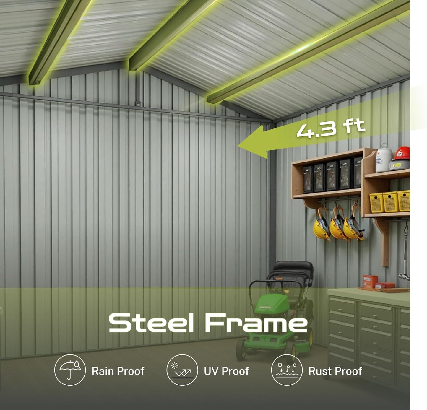 7x4.3 Ft Outdoor Storage Shed, Heavy-Duty Metal Shed with Windows & Secure Lockable Doors, Ideal Storage Shed for Outdoor, Patio, Garden, and Backyard, Anthracite