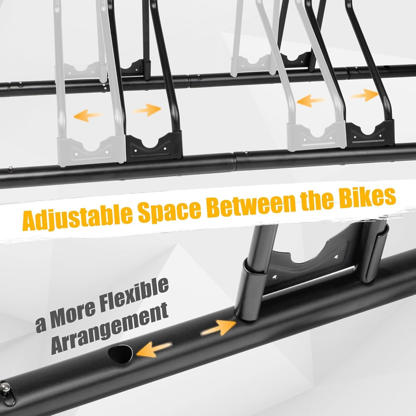 CyclingDeal Bike Rack Floor Parking Bike Stand for up to 6 Bicycles | Indoor, Home & Garage Storage Rack | Stable & Secure Bicycle Stand w/Tire Grooves Up to 29", Holding Plates & Custom Spacing